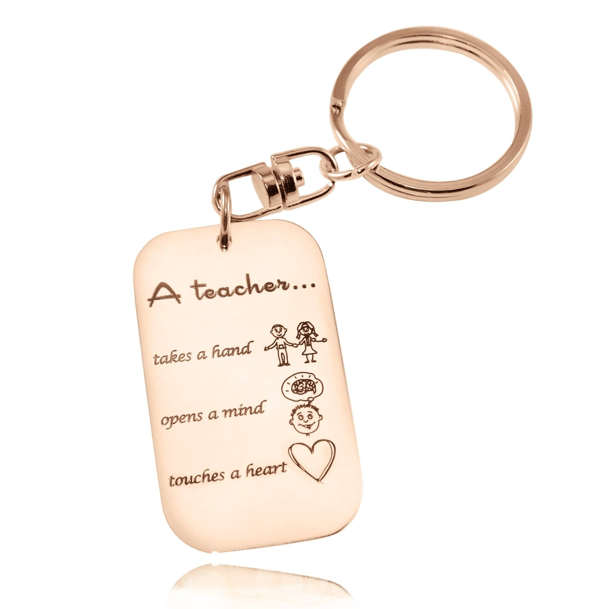 Teacher's Heart Tag Keyring - Keyrings by Belle Fever