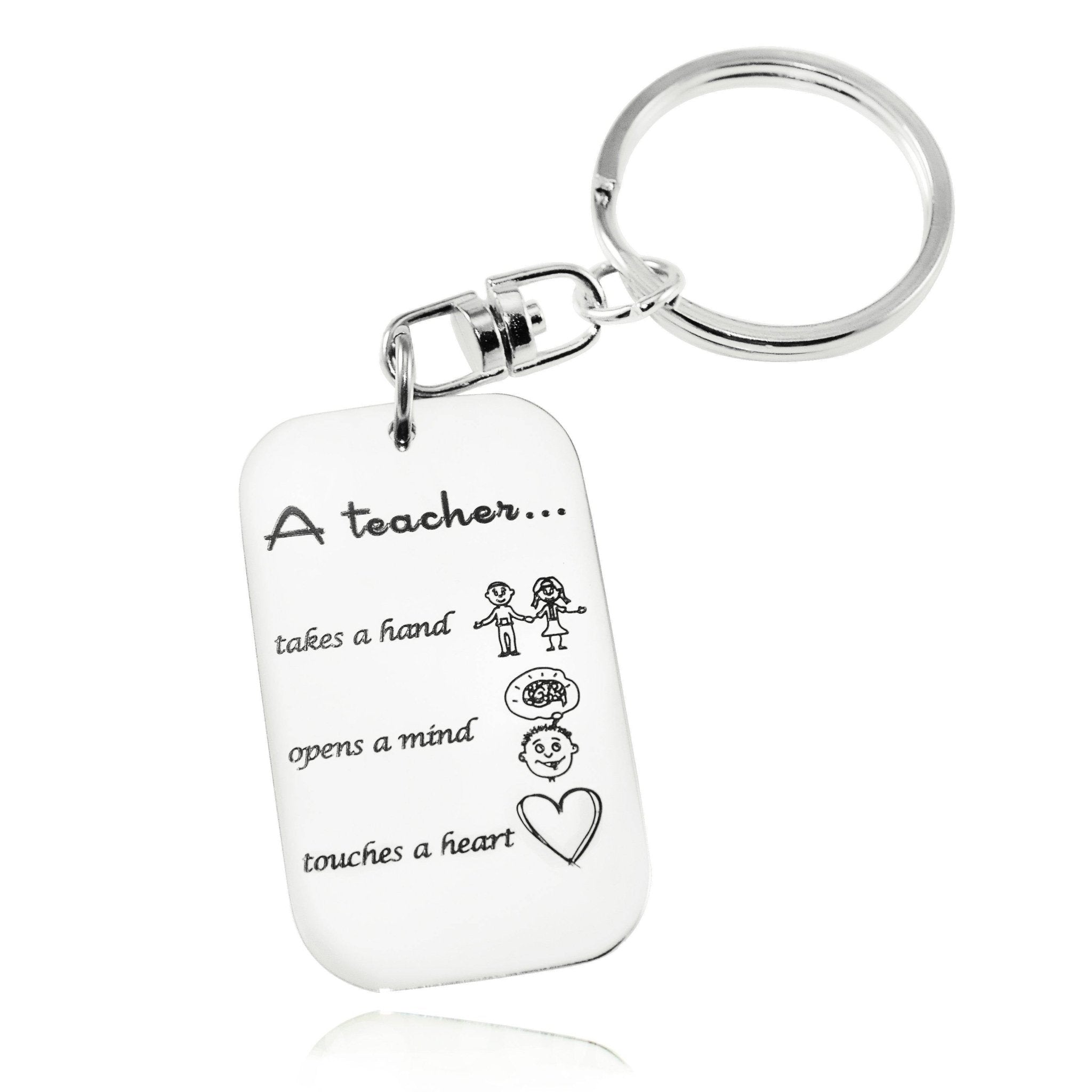 Teacher's Heart Tag Keyring - Keyrings by Belle Fever