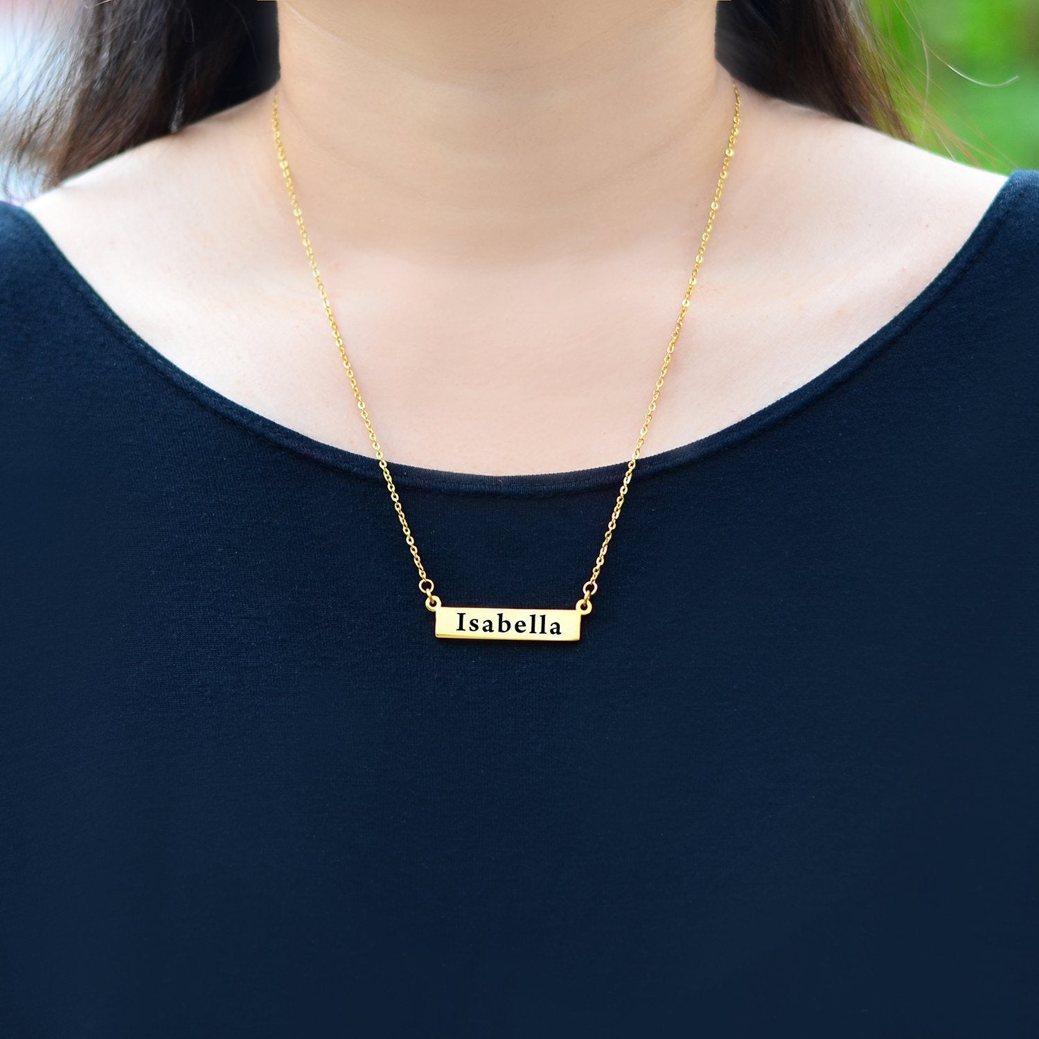 The Jess Name Bar Necklace - Name Necklaces by Belle Fever