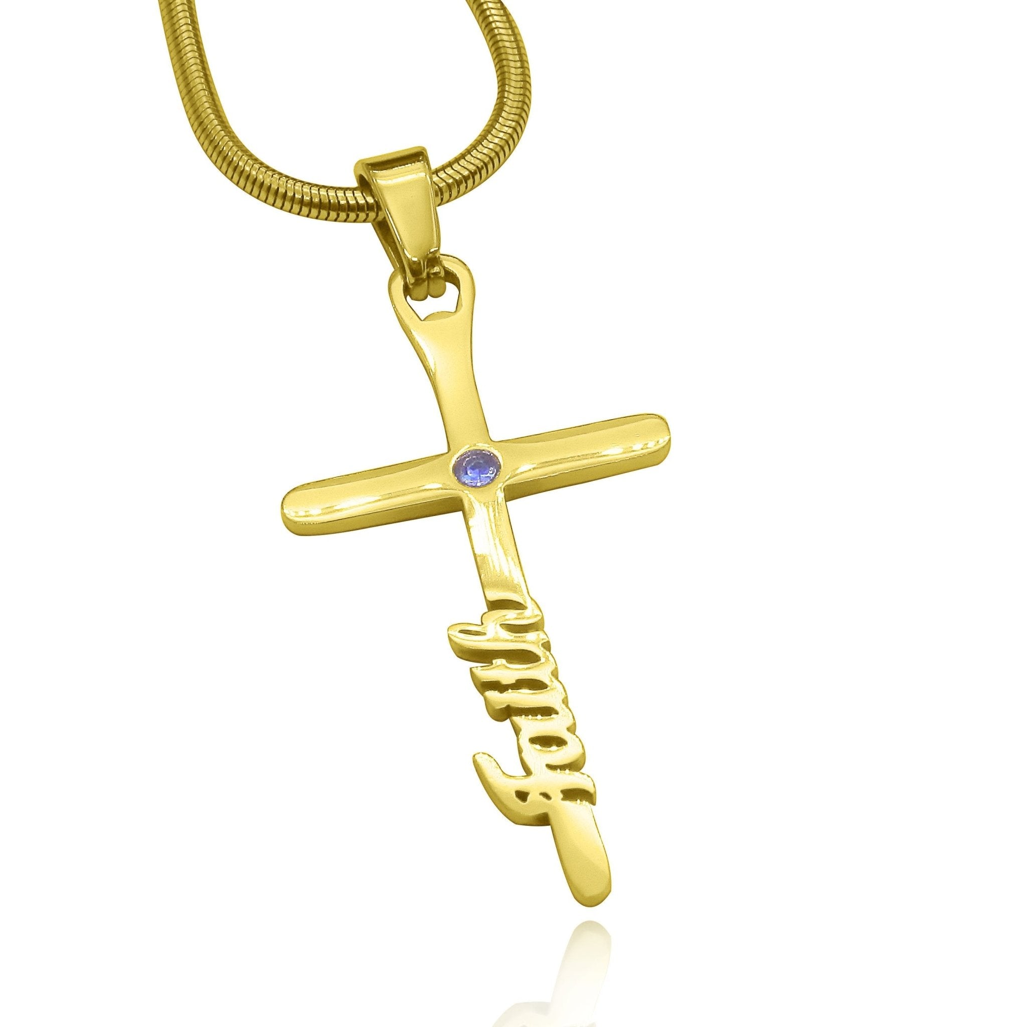 Unfailing Love Cross Name Necklace - Name Necklaces by Belle Fever