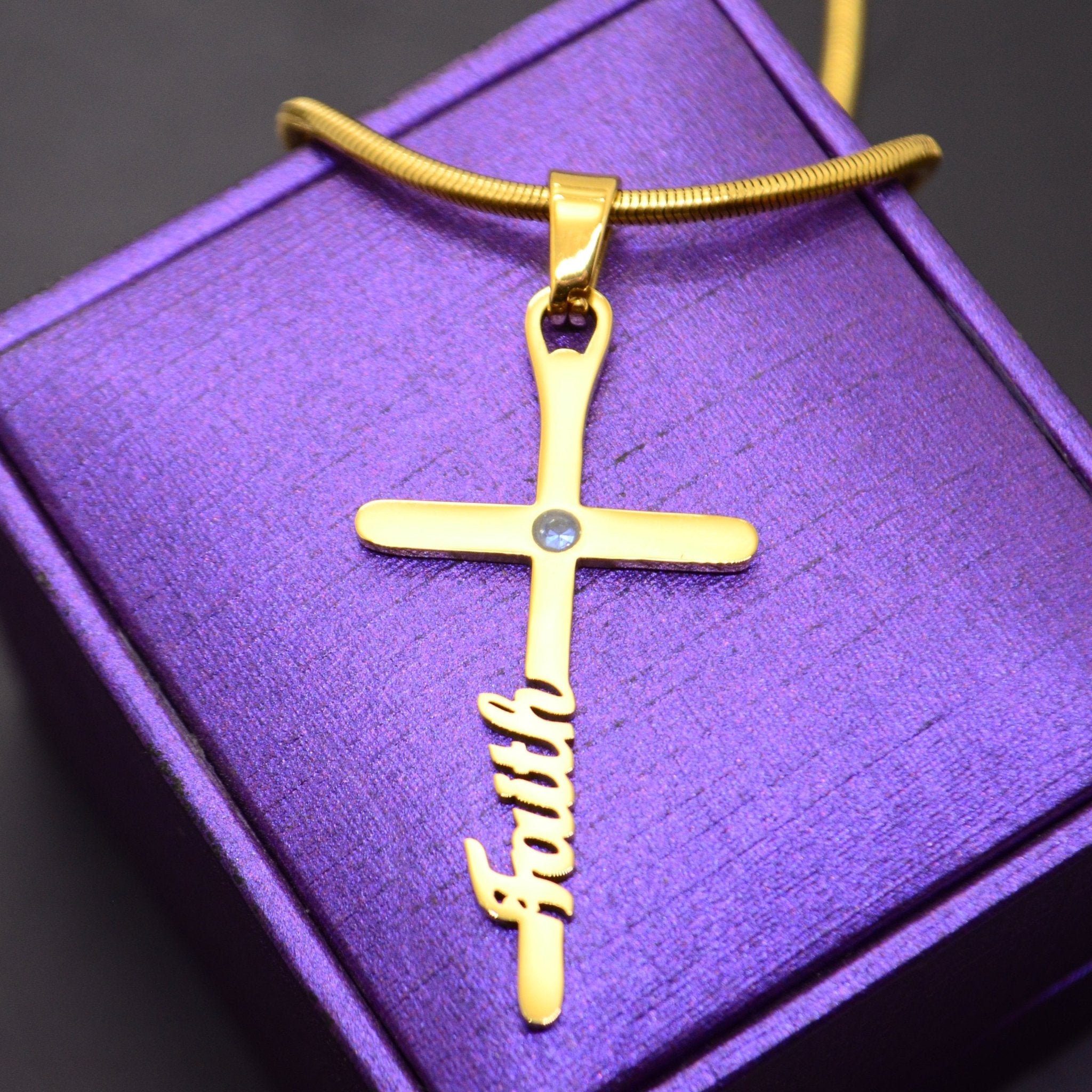 Unfailing Love Cross Name Necklace - Name Necklaces by Belle Fever