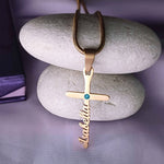 Unfailing Love Cross Name Necklace - Name Necklaces by Belle Fever