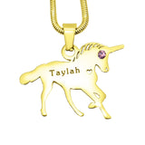 Unicorn Birthstone Name Necklace - Name Necklaces by Belle Fever