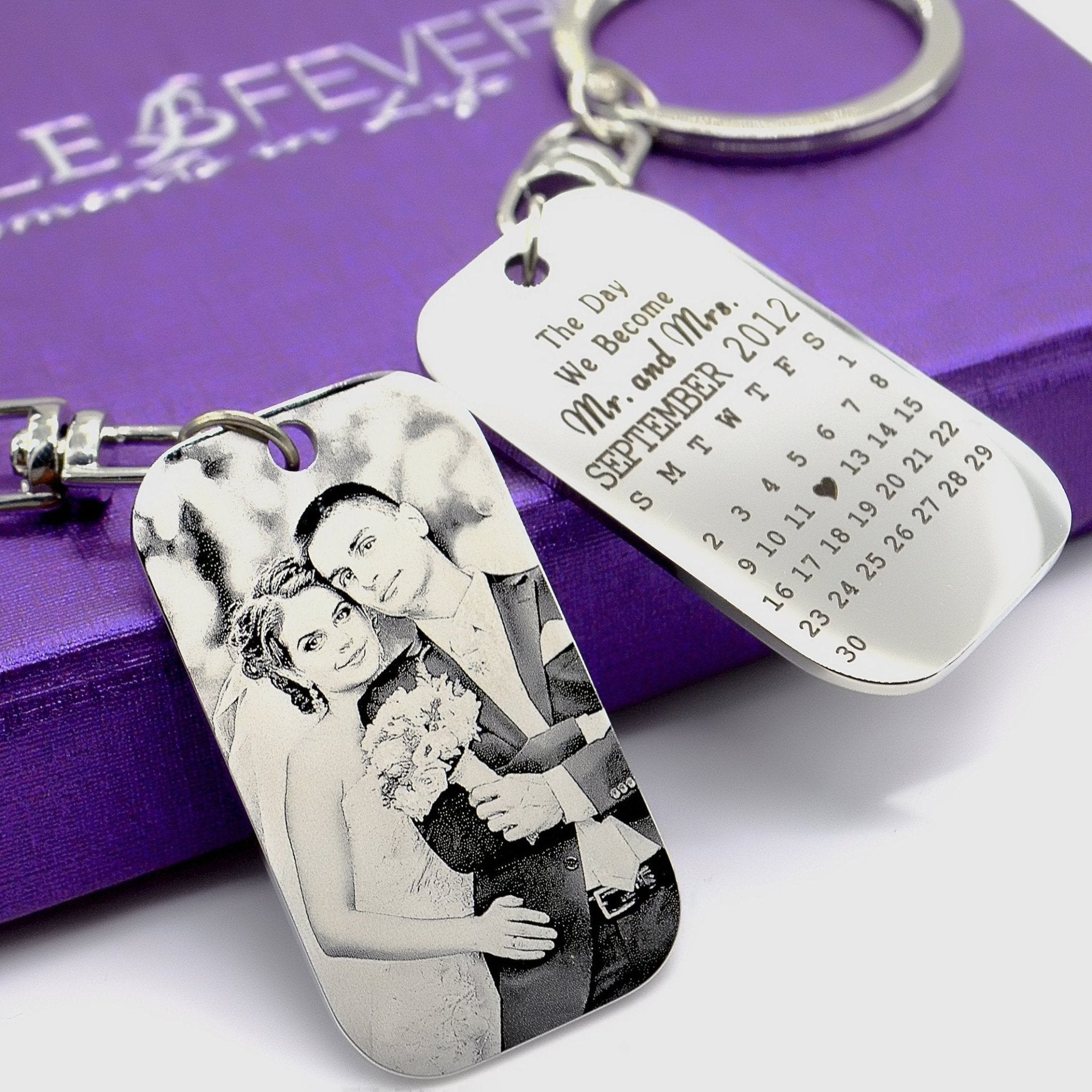 Wedding and Anniversary Tag Photo Keyring - Keyrings by Belle Fever